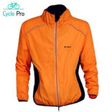 Winddicht en reflecterend fietsjack - CLEARANCE Cyclo Pro Lange mouwen - Oranje L 
